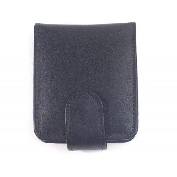 Bella Full Grain Leather Double Lipstick Case Holder with Mirror 4 Color's - Picture 4 of 9